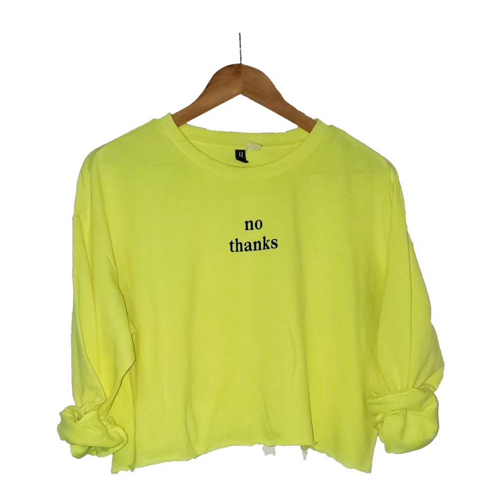 GOOD CONDITION: NEON YELLOW CROPPED H&M SWEATER